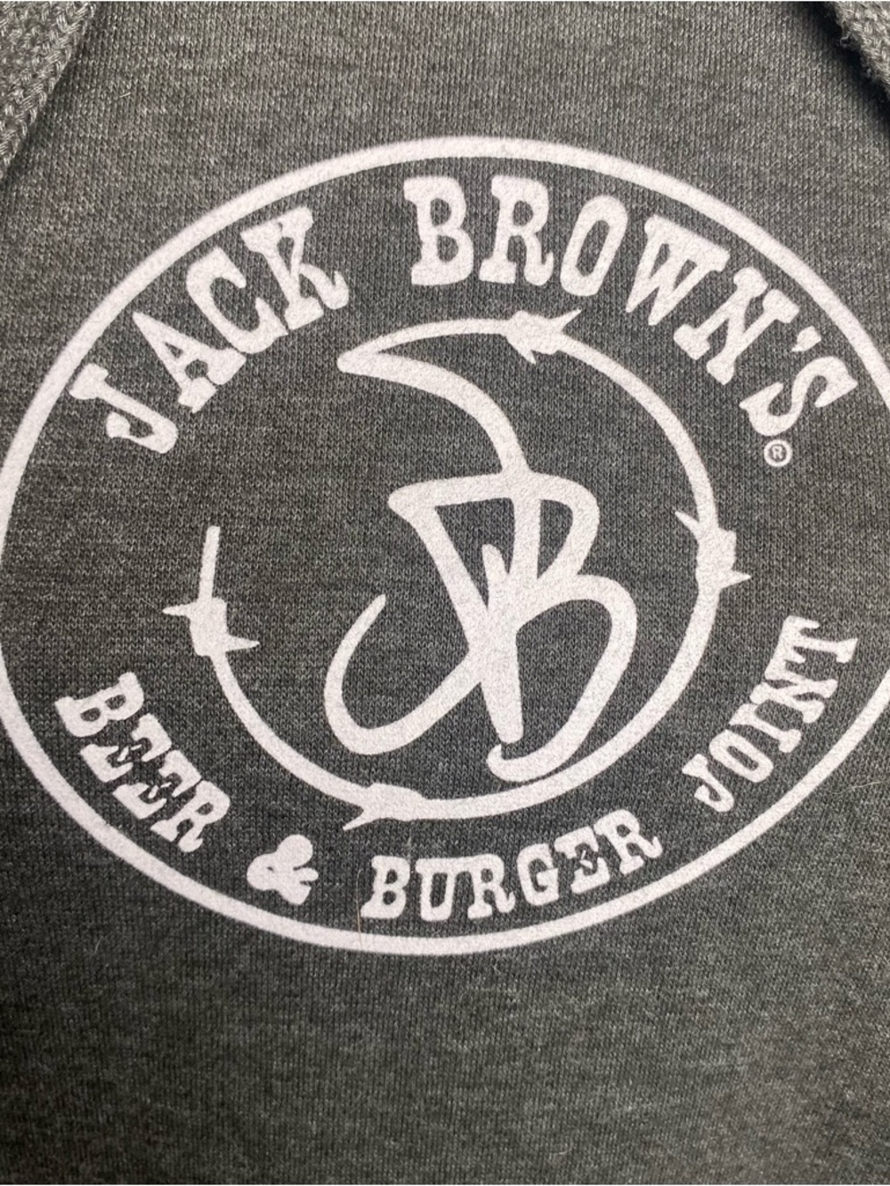 Jack Brown’s Beer & Burger Dark Gray Hoodie Unisex Medium Fitted Murfreesboro TN - Picture 4 of 6